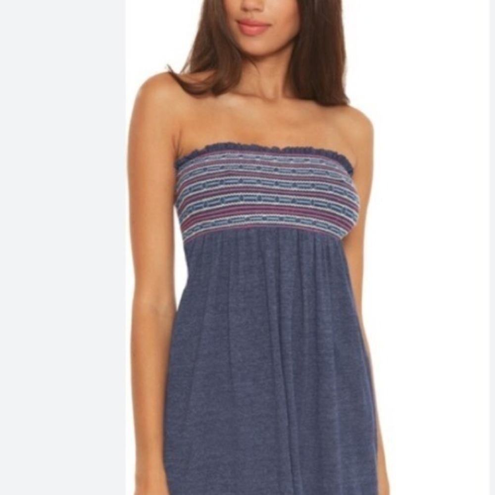 SOLUNA SWIM Sunset Women's Blue Embroidered Cover Up Dress Size Medium
